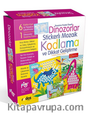Dinozorlar Stickerlı Yapışkanlı Çıkartma Mozaik Kodlama ve Dikkat Geliştirme Oyun Seti