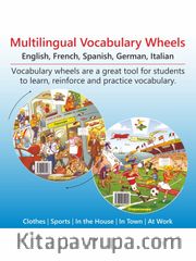 Kelime Çarkları Seti - 5 Dilde Temel Kelimeler (İngilizce, Almanca, İspanyolca, Fransızca, İtalyanca) Multilingual Vocabulary Wheels