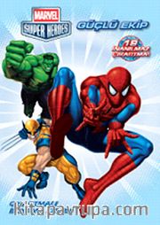 Marvel Süper Heroes Güçlü Ekip <br /> Çıkartmalı Boyama Kitabı
