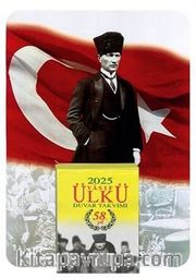 2025 Vasıf Ülkü Duvar Takvimi ve Atatürklü Bayrak Görselli Özel Baskı Karton(Kod:04)