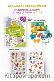 Hayvanlar Boyama Kitabı - Oyun Hamuru, Oyuncak ve Çıkartma Hediyeli / 3 Yaş+