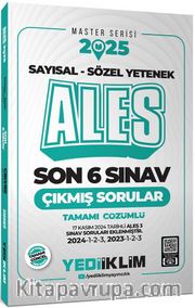 2025 ALES Master Serisi Sayısal - Sözel Yetenek Tamamı Çözümlü Son 6 Sınav Çıkmış Sorular (ALES 3 Dahil)