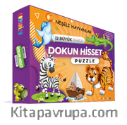 Neşeli Hayvanları 12 Büyük Parça Dokun Hisset Puzzle