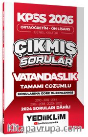 2026 KPSS Ortaöğretim Ön Lisans Genel Kültür Vatandaşlık Tamamı Çözümlü Çıkmış Sorular(2024 Soruları Dahil)