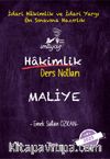 İmtiyaz Maliye Hakimlik Ders Notları