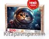 Astronot Kedi Ahşap Puzzle 500 Parça ( BK08-D )