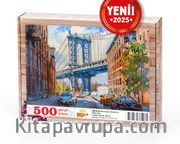 Manhattan Köprüsü - New York Ahşap Puzzle 500 Parça ( SK22-D ) 