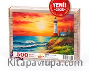 Gün Batımında Deniz Feneri Ahşap Puzzle 500 Parça ( MZ74-D )