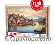 İtalya Sernio Dağı'nda Kasaba Ahşap Puzzle 500 Parça ( UK28-D )
