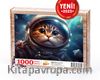 Astronot Kedi Ahşap Puzzle 1000 Parça ( BK07-M )
