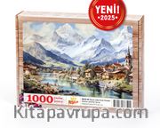 İtalyan Alplerinde Kasaba Ahşap Puzzle 1000 Parça ( UK23-M )
