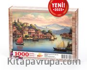 İtalya Sernio Dağı'nda Kasaba Ahşap Puzzle 1000 Parça ( UK27-M )