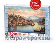 İtalya Sernio Dağı'nda Kasaba Ahşap Puzzle  2000 Parça ( UK60-MM )