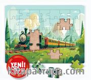 Yeşil Tren Ahşap Puzzle 35 Parça ( XXXV-60 )