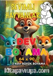 Sevimli Hayvanlar Dev Boyama 64 x 90 Cm 2 Adet Dev Boyama Posteri