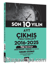 AYT TM Tek Kitap Son 10 Yılın Çıkmış Soruları 2016 2025