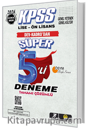 KPSS Lise-Önlisans Süper 5'li Deneme Tamamı Çözümlü