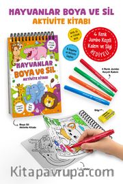 Hayvanlar / Boya ve Sil Aktivite Kitabı / 3 Yaş +