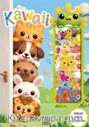Kawaii - Puffy Parlak Çıkartmalı Boyama Kitabı
