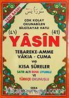 41 Yasin Tebareke Amme Vakıa-Cuma ve Kısa Sureler Satır Altı Renk Uyumlu ve Türkçe Okunuşlu (Rahle Boy-Kod:123)