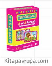 Okul Öncesi Hayvanlar 2 ve 3 Parçalı Tamamlama Kartları (Eğitici Flash Card)