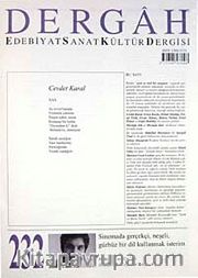 Dergah Edebiyat Sanat Kültür Dergisi Sayı:232 Haziran 2009