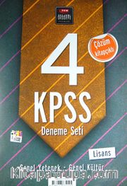 4 KPSS Deneme Seti Lisans /  Genel Yetenek - Genel Kültür (Çözüm Kitapçıklı)