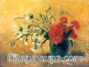 Vazoda Kırmızı ve Beyaz Karanfiller / Vincent Van Gogh (VGV 002-50x65) (Çerçevesiz)