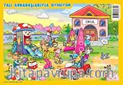 Tali Arkadaşlarıyla Oynuyor (Yapboz)