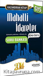 2014 GYS Kazandıran Kitap Mahalli İdareler Konu Özetli Soru Bankası