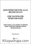 KPSS Öğretmenlik Alan Bilgisi Sınavı Lise Matematik Öğretmenliği - Diferansiyel Denklemler