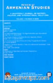 Review of Armenian Studies Volume 1 Number 3 2003