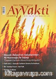 Ayvakti Aylık Düşünce-Kültür ve Edebiyat Dergisi Sayı:138 Mayıs-Haziran 2012