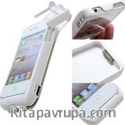 İphone 4 4S İçin Şarjlı Kılıf ((Beyaz)1900 mAh)