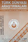 Türk Dünyası Araştırmaları Vakfı Dergisi Kasım - Aralık 2012 Sayı: 201