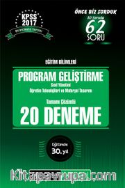 2017 KPSS Eğitim Bilimleri Program Geliştirme, Sınıf Yönetimi, Öğretim Teknolojileri ve Materyal Tasarımı Tamamı Çözümlü 20 Deneme 