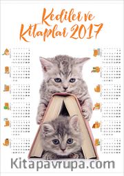 2017 Takvimli Poster - Kediler ve Kitaplar - Kitap Ev