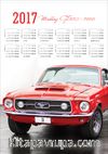 2017 Takvimli Poster - Arabalar Mustang