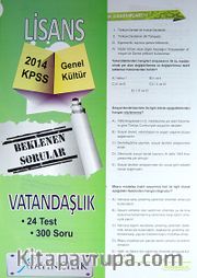 2014 KPSS Lisans Vatandaşlık (24 Test) Lisans Genel Kültür Beklenen Sorular Yaprak Test