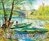Baharda Balık Avı Clichy Köprüsü / Vincent Van Gogh (VGV 030-60x75) (Çerçevesiz)