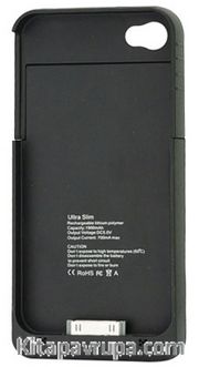İphone 4 4S İçin Şarjlı Kılıf (Siyah) (1900 mAh)