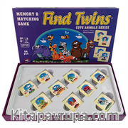Sevimli Hayvanlar 54 Parça / Find Twins Hafıza ve Eşleştirme Oyunu
