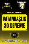 2017 KPSS Genel Yetenek - Genel Kültür Vatandaşlık 30 Deneme 