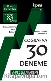 2018 KPSS Genel Yetenek Genel Kültür Coğrafya 30 Deneme