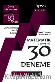 2018 KPSS Genel Yetenek Genel Kültür Matematik - Geometri 30 Deneme