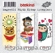 Magnetli Büyük Kitap Ayraç / Baykuş Temalı (3 Adet)