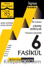 2018 KPSS Önlisans Tamamı Çözümlü 2006 - 2016 6 Fasikül Çıkmış Sorular