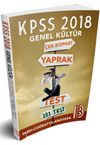 2018 KPSS Genel Kültür Çek Kopar Yaprak Test