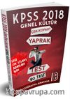 2018 KPSS Lise-Önlisans Genel Kültür Çek Kopar Yaprak Test 