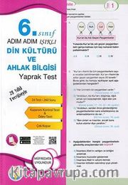 6. Sınıf Din Kültürü ve Ahlak Bilgisi Yaprak Test